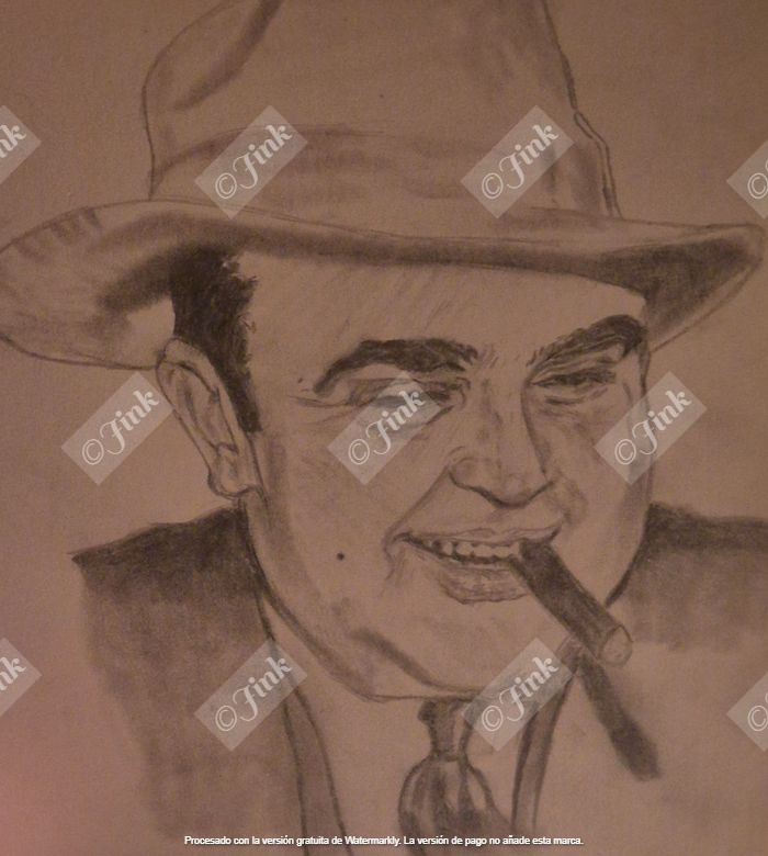 Retrato clásico en grafito: sombrero y puro (encargo).