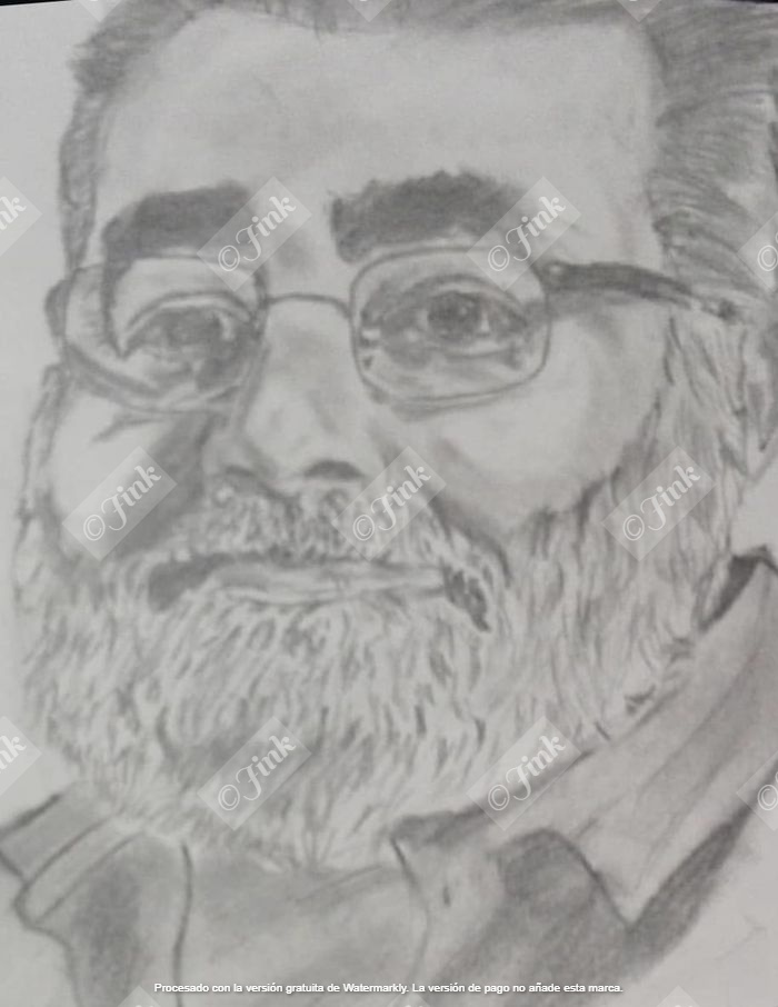 Retrato realista en grafito: gafas y barba (encargo).